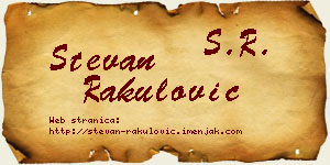 Stevan Rakulović vizit kartica